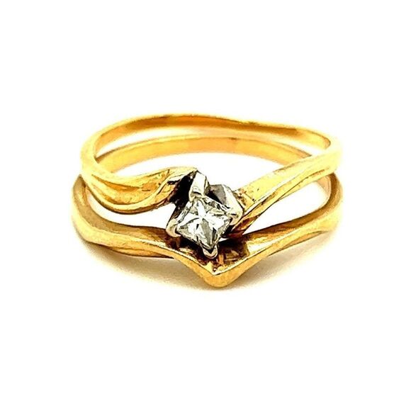 14k Princess Diamond Ring Set - Picture 1 of 12
